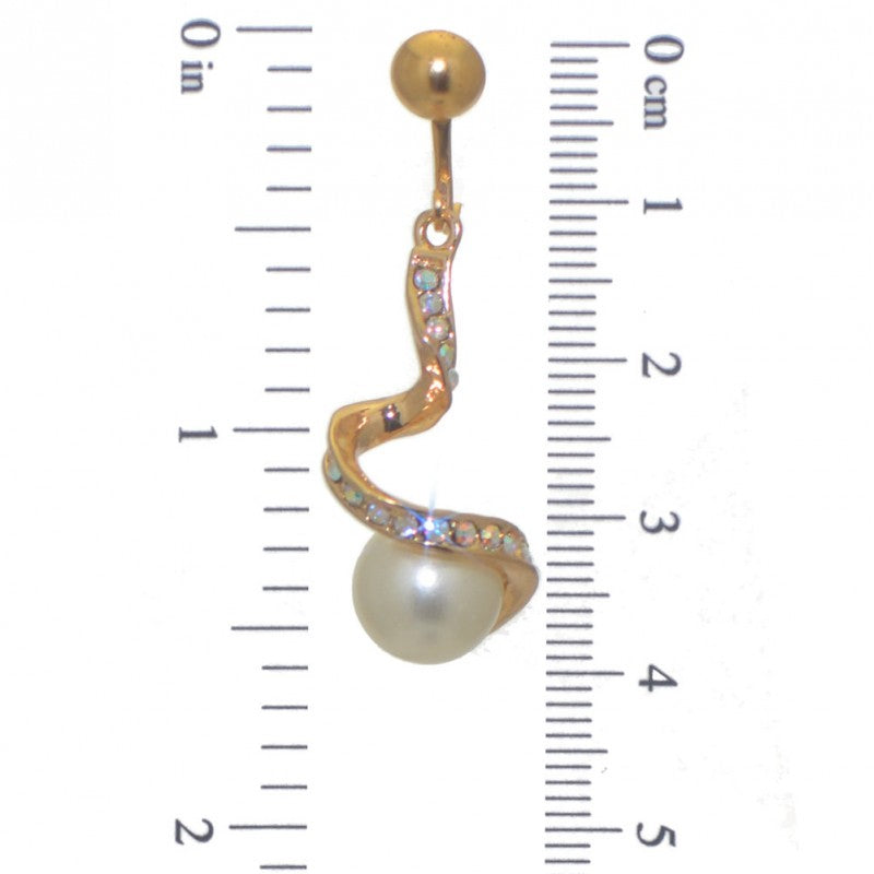 BARBARA gold tone crystal and faux pearl clip on earrings
