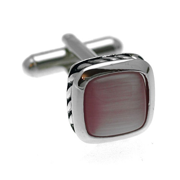 Basil Silver tone Pink Cufflinks