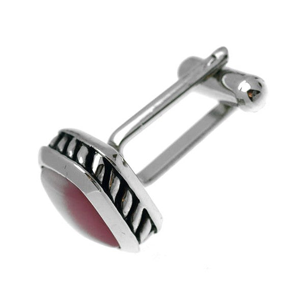 Basil Silver tone Pink Cufflinks