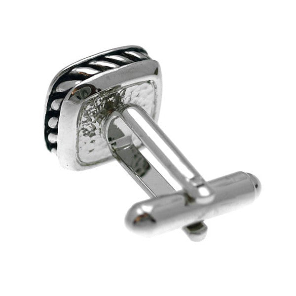 Basil Silver tone Pink Cufflinks