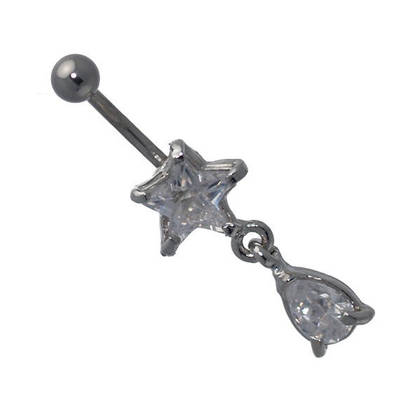 Basilia Crystal Star Surgical Steel Belly Bar
