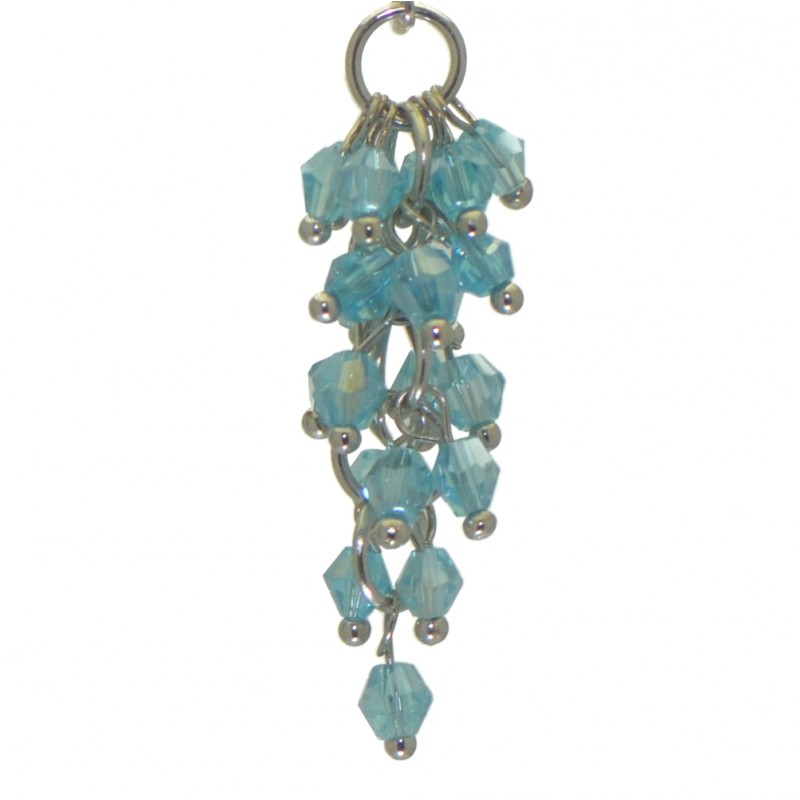 BEIBHINN LARGE silver plated blue AB clip on earrings