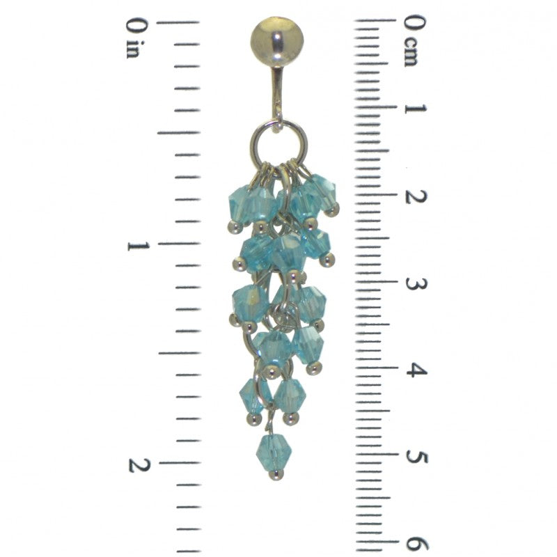 BEIBHINN LARGE silver plated blue AB clip on earrings
