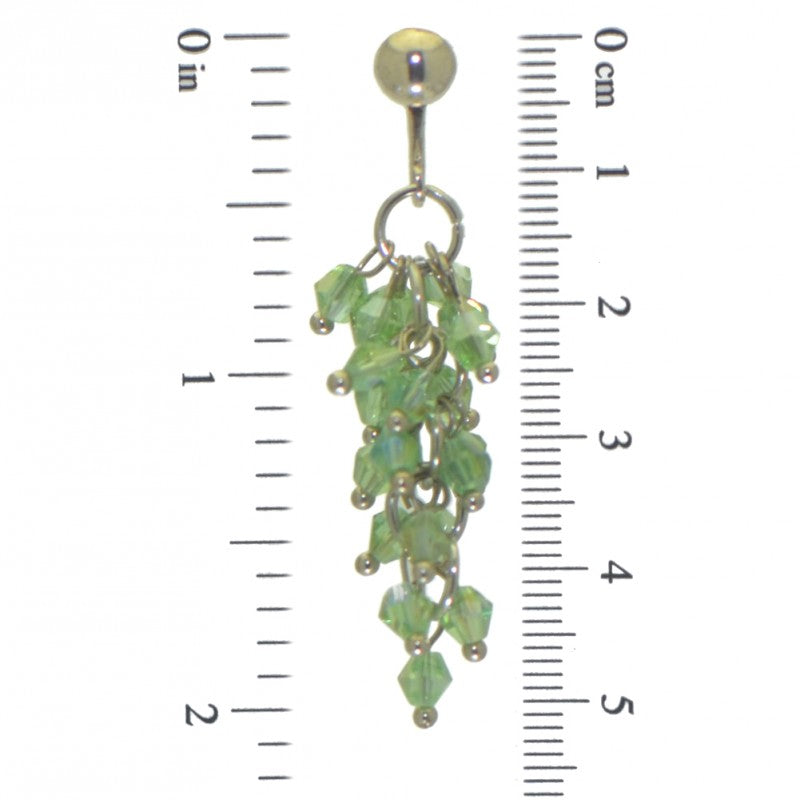 BEIBHINN LARGE silver plated green AB clip on earrings