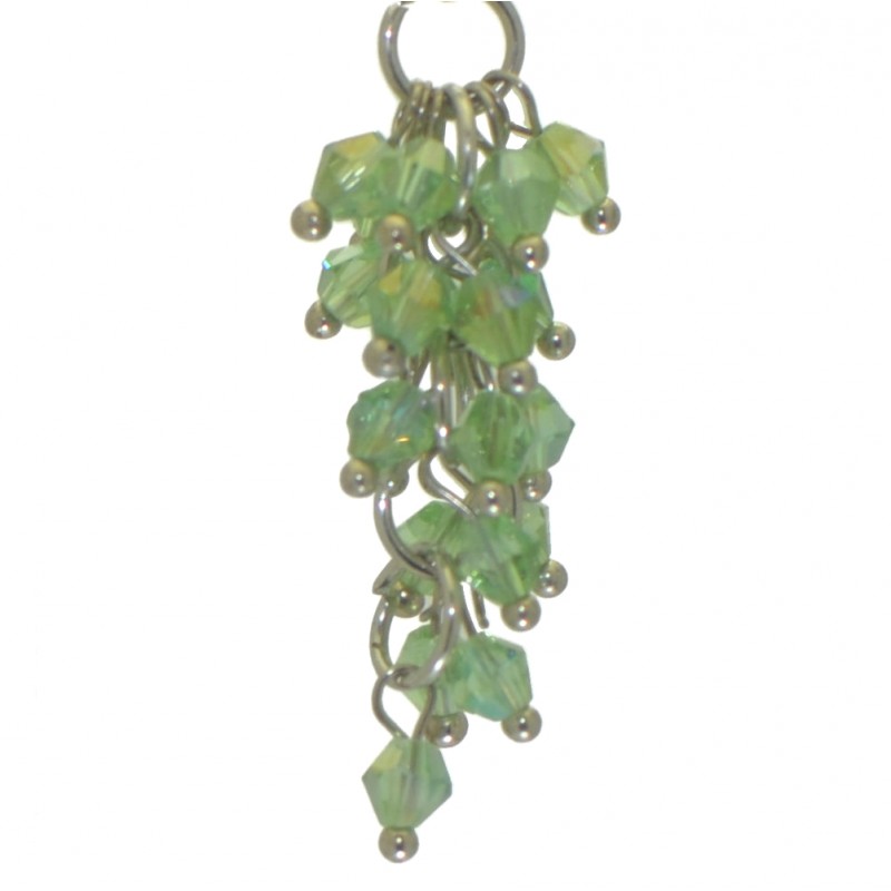 BEIBHINN LARGE silver plated green AB hook earrings