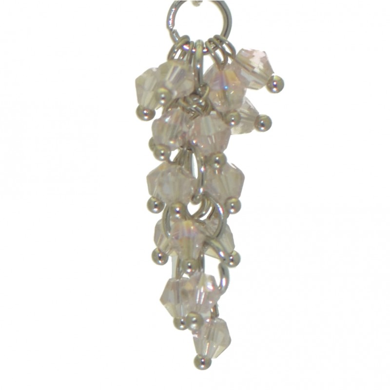 BEIBHINN LARGE silver plated pink AB clip on earrings