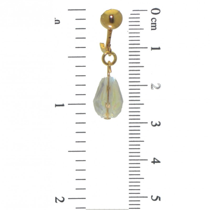 BETRESH gold plated clear ab crystal glass clip on earrings