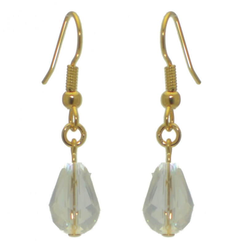 BETRESH gold plated clear ab crystal glass hook earrings