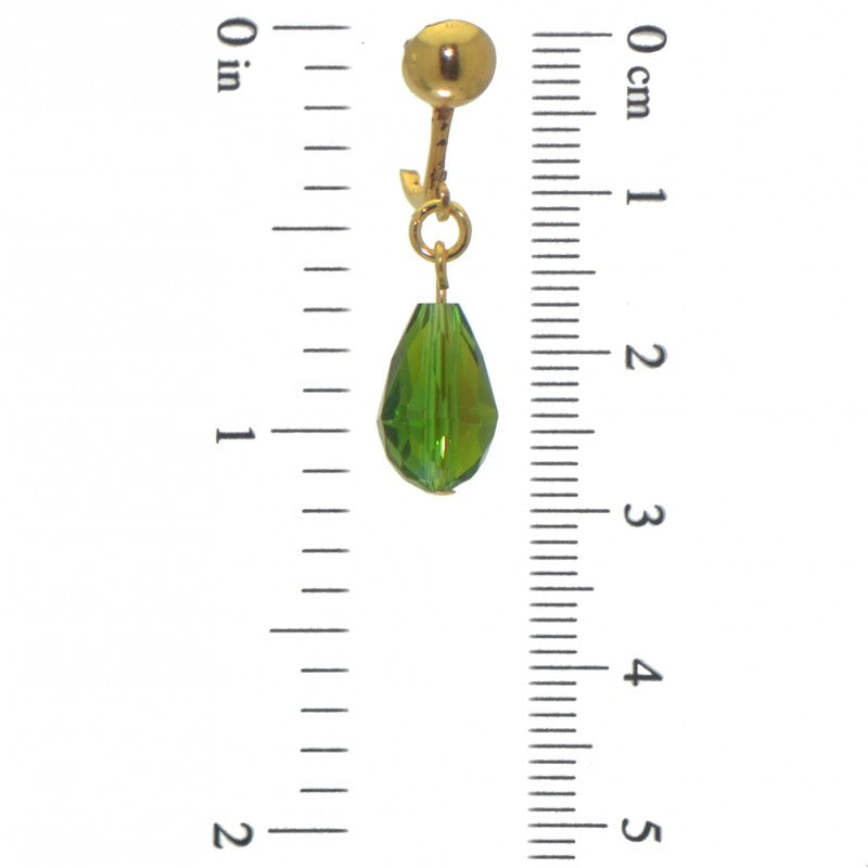 BETRESH gold plated green ab crystal glass clip on earrings