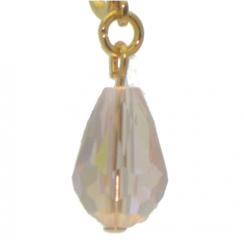 BETRESH gold plated pink ab crystal glass clip on earrings