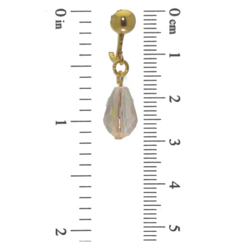 BETRESH gold plated pink ab crystal glass clip on earrings