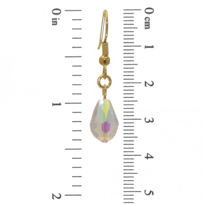 BETRESH gold plated pink ab crystal glass hook earrings