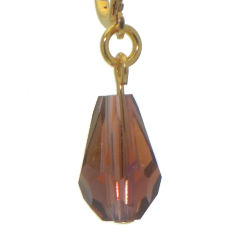 BETRESH gold plated purple ab crystal glass clip on earrings