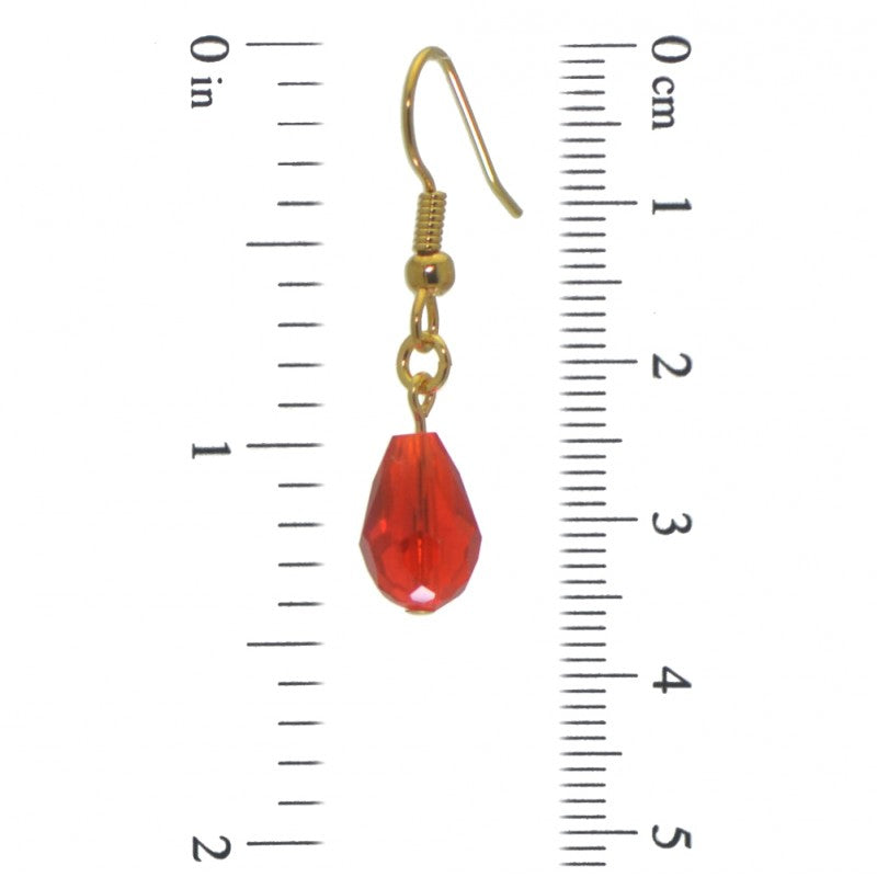 BETRESH gold plated red ab crystal glass hook earrings