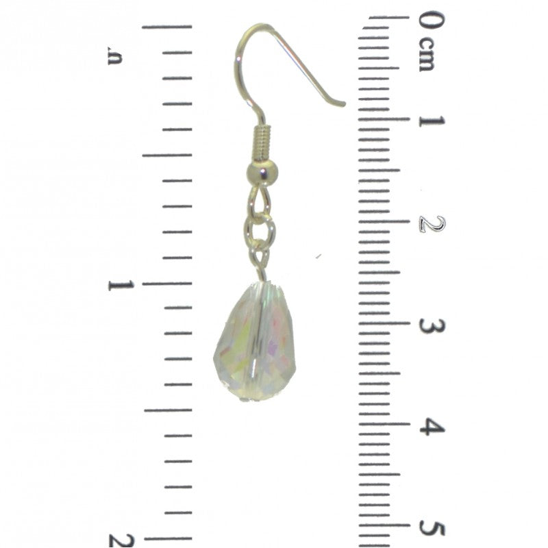 BETRESH silver plated clear ab crystal glass hook earrings