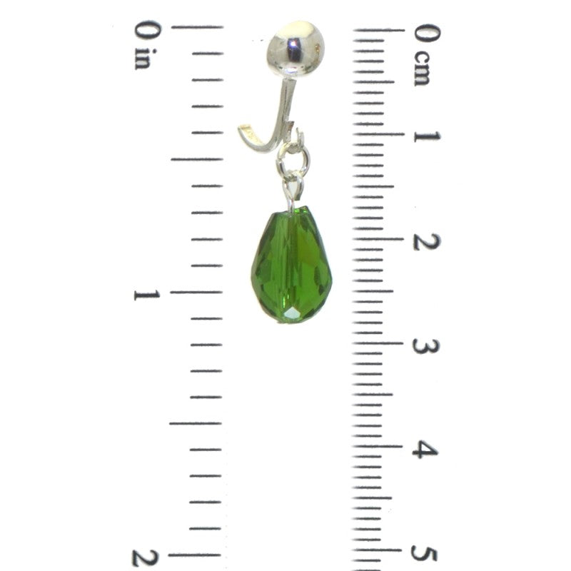 BETRESH silver plated green ab crystal glass clip on earrings