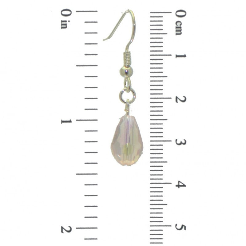BETRESH silver plated pink ab crystal glass hook earrings