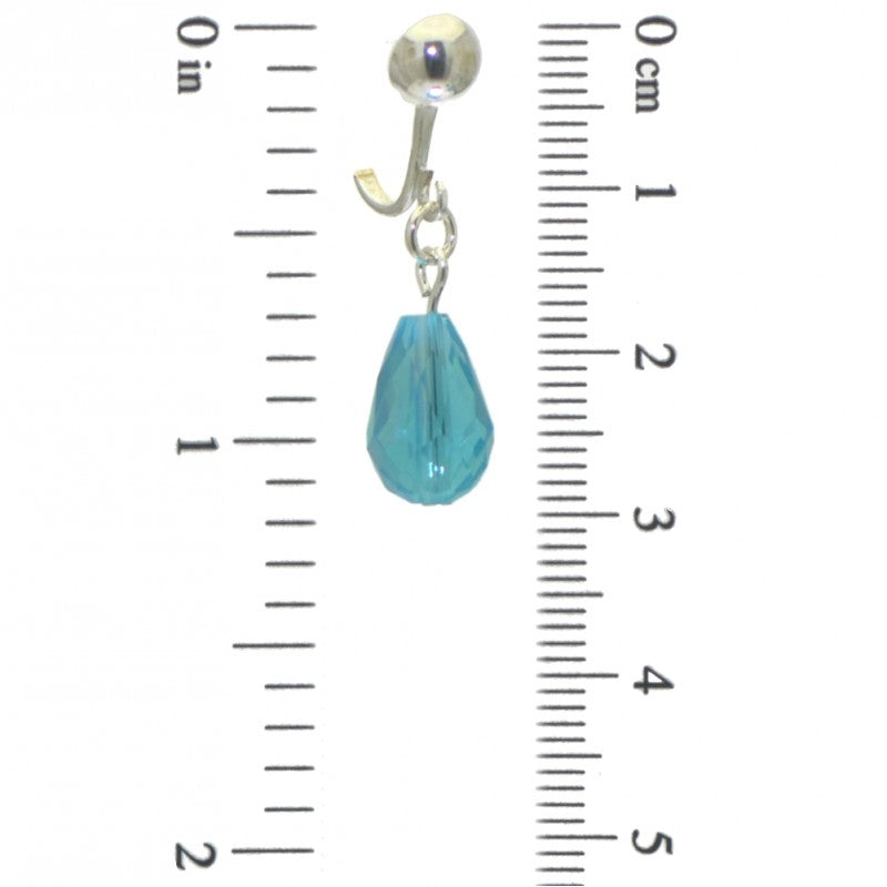 BETRESH silver plated turquoise ab crystal glass clip on earrings