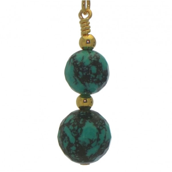 BLAISE DOUBLE gold plated turquoise hook earrings