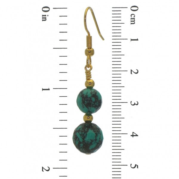 BLAISE DOUBLE gold plated turquoise hook earrings