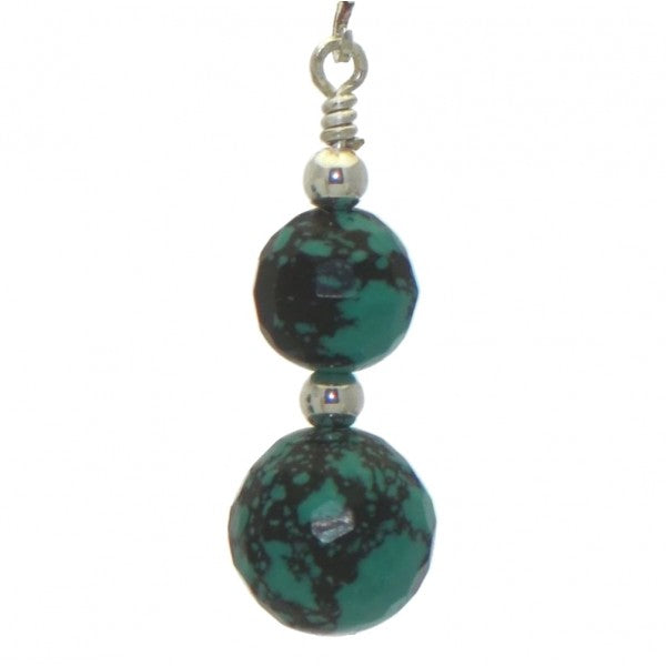 BLAISE DOUBLE silver plated turquoise clip on earrings
