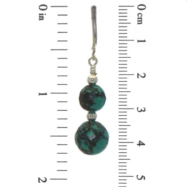 BLAISE DOUBLE silver plated turquoise clip on earrings