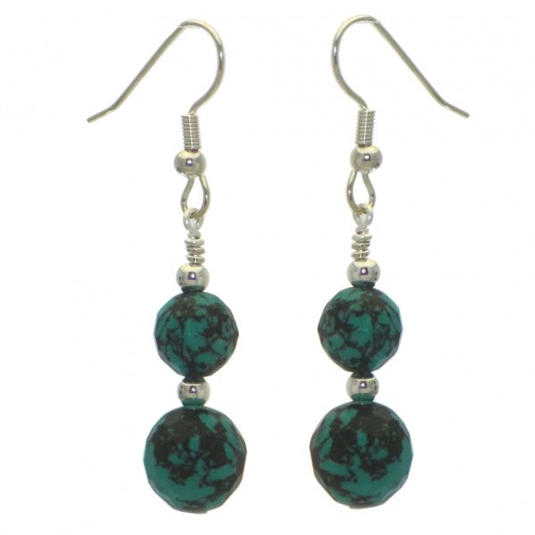 BLAISE DOUBLE silver plated turquoise hook earrings