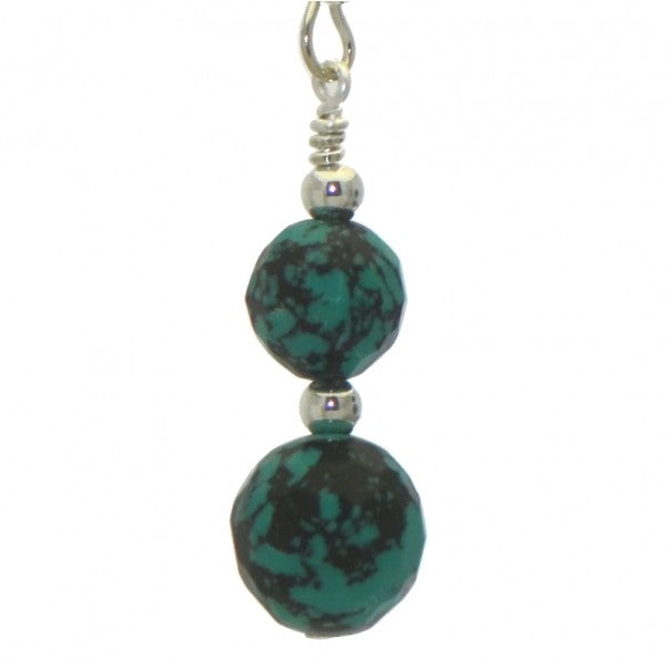 BLAISE DOUBLE silver plated turquoise hook earrings