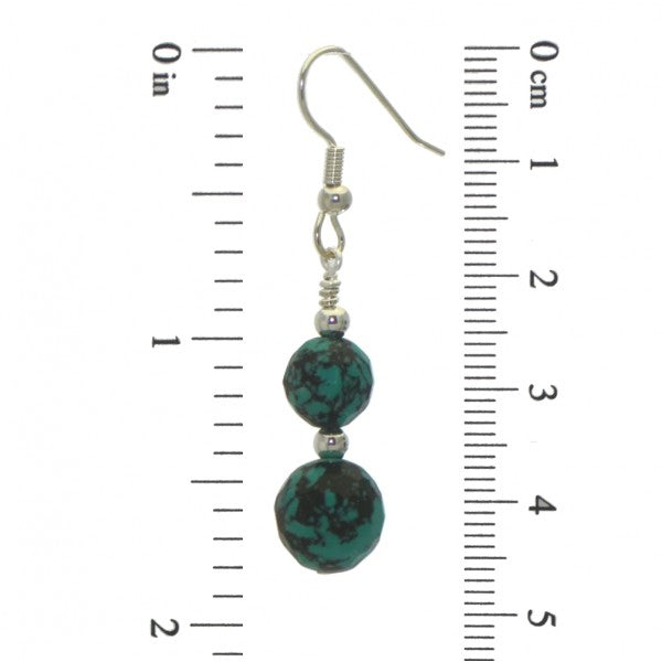 BLAISE DOUBLE silver plated turquoise hook earrings