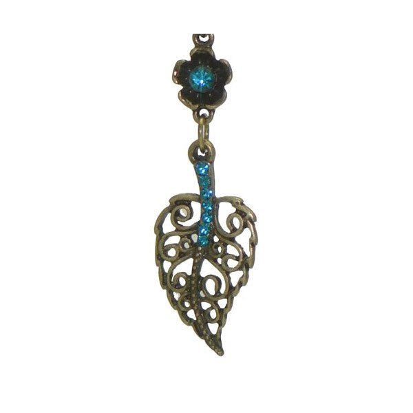 BLANKA Antique Gold tone Turquoise Crystal Hook Earrings