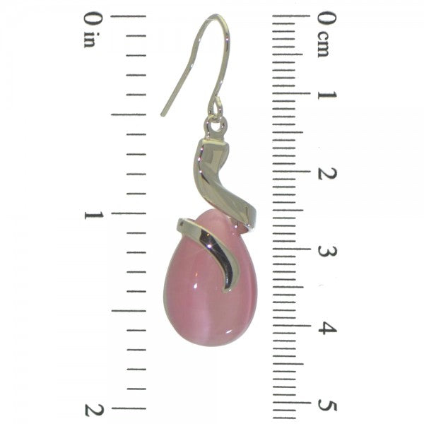 CARMENTA silver plated pink hook earrings by Rodney