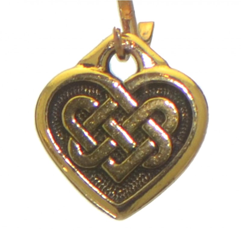 CELTIC HEART gold plated with celtic knot inset clip on earrings