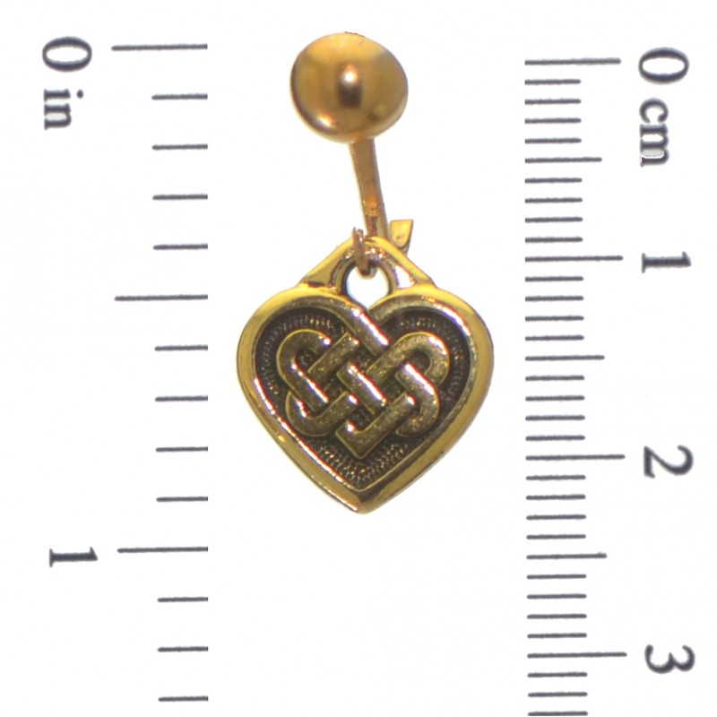 CELTIC HEART gold plated with celtic knot inset clip on earrings