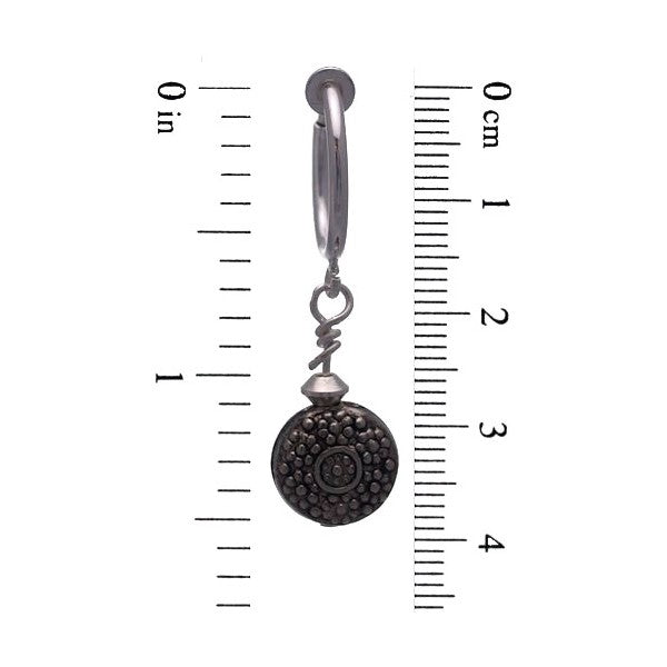Cerceau 15mm Silver Plated Medallion Drop Clip On Earrings