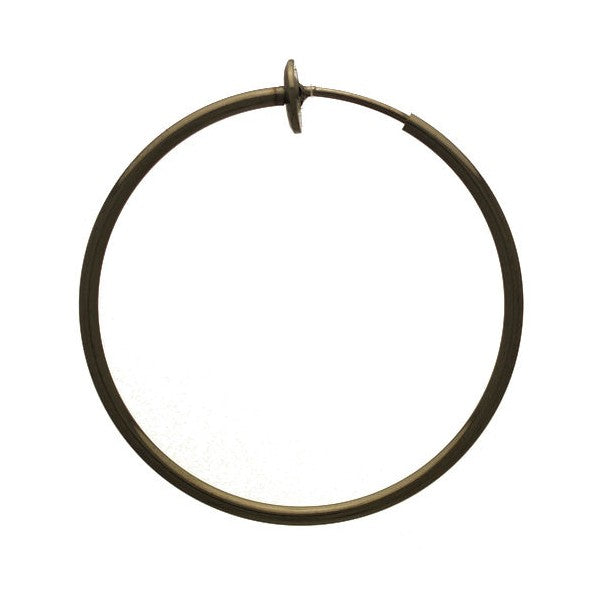 Cerceau 35mm Hematite Hoop Clip On Earrings