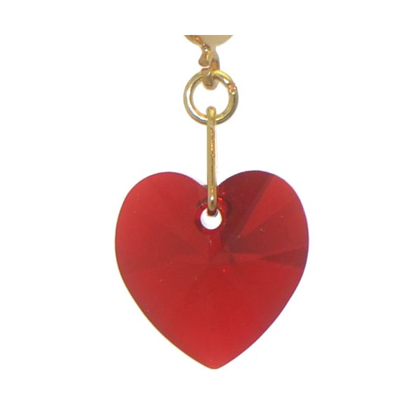 CERCEAU VALENTINE Gold Plated Siam Heart Clip On Earrings