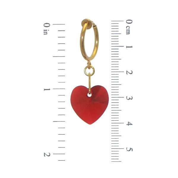 CERCEAU VALENTINE Gold Plated Siam Heart Clip On Earrings