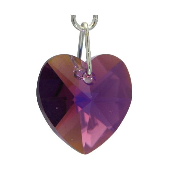 CERCEAU VALENTINE Silver Plated Amethyst AB Heart Crystal Clip On Earrings