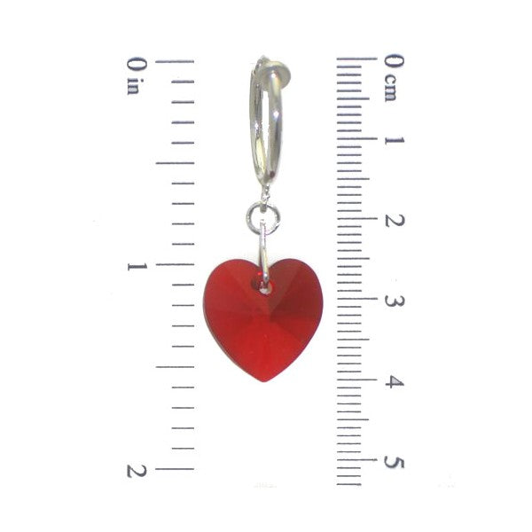 CERCEAU VALENTINE Silver Plated Siam Heart Clip On Earrings