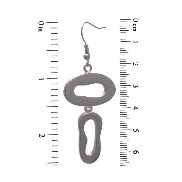 CERELIA Silver Plated Double Oval Hook Earrings by VIZ