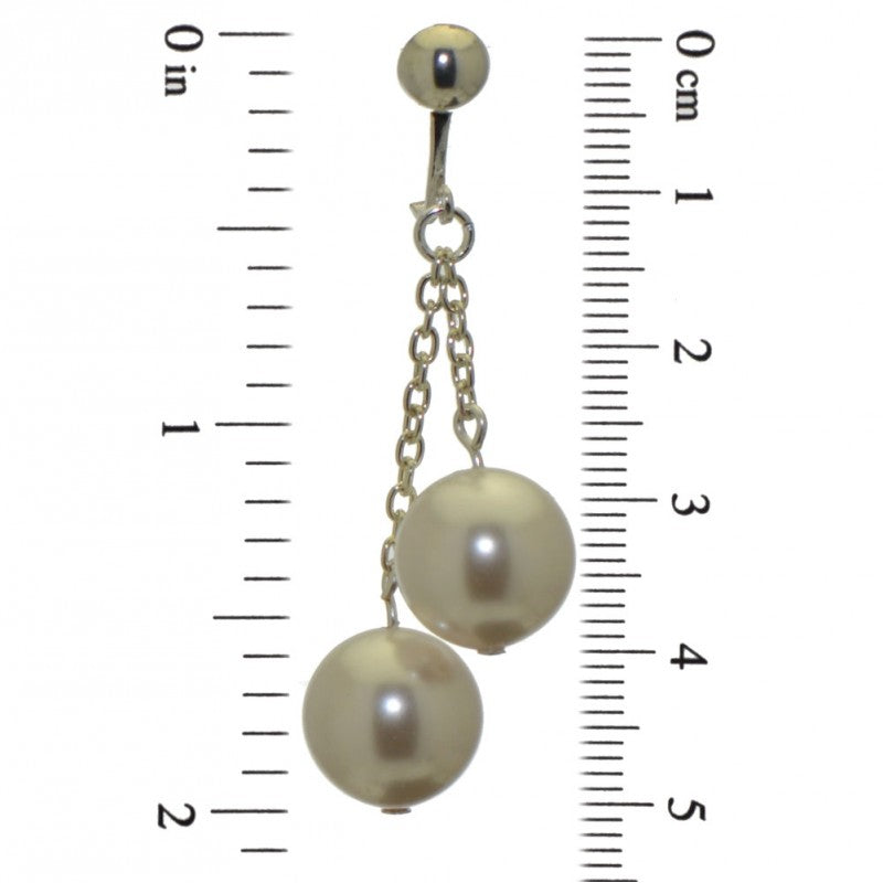 CHERRIES DUO silver plated white faux pearl clip on earrings