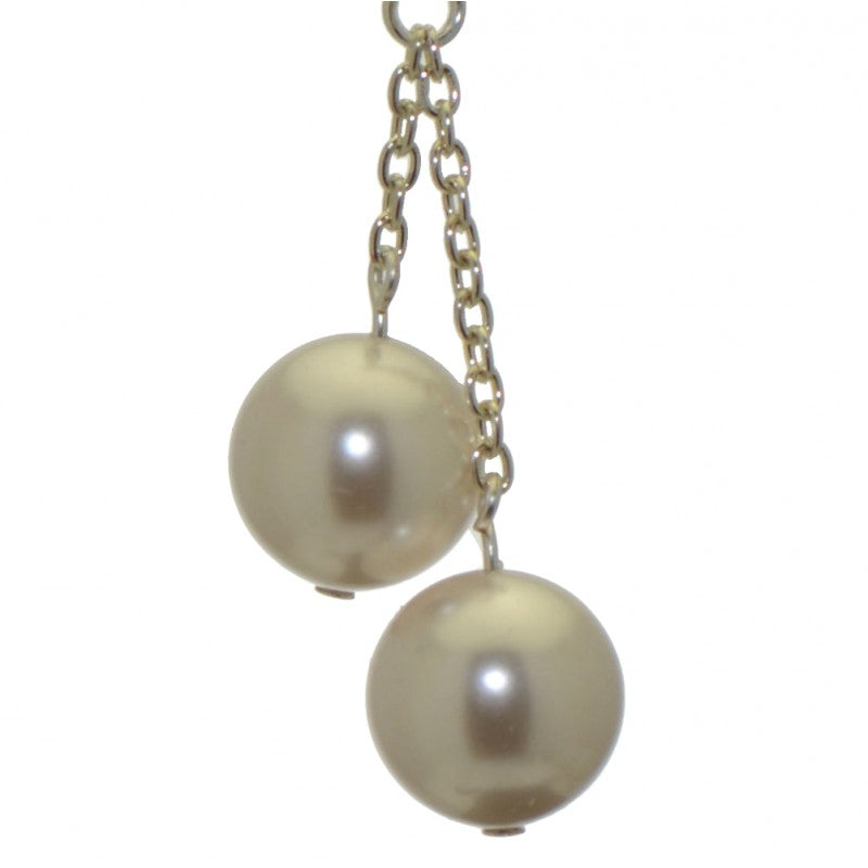 CHERRIES DUO silver plated white faux pearl hook earrings