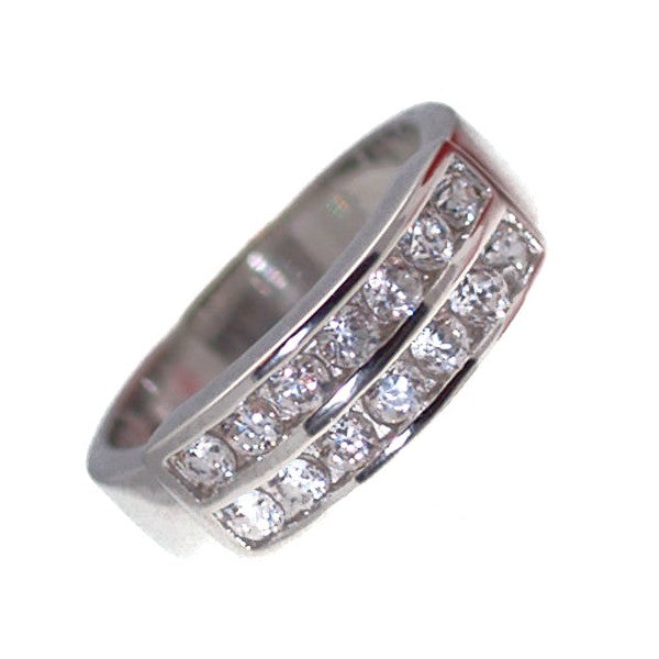Chesterfield Sterling Silver Cubic Zirconium Eternity Ring sz R
