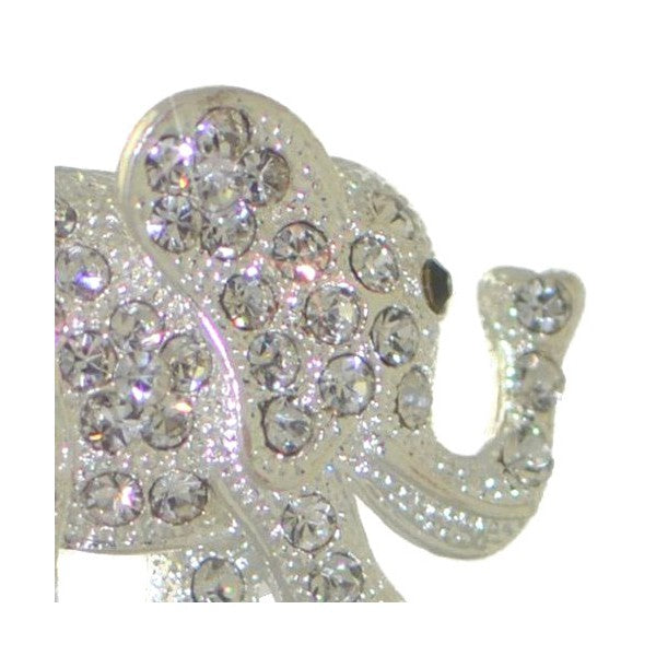 CHUNEE Silver plated Crystal Elephant Brooch