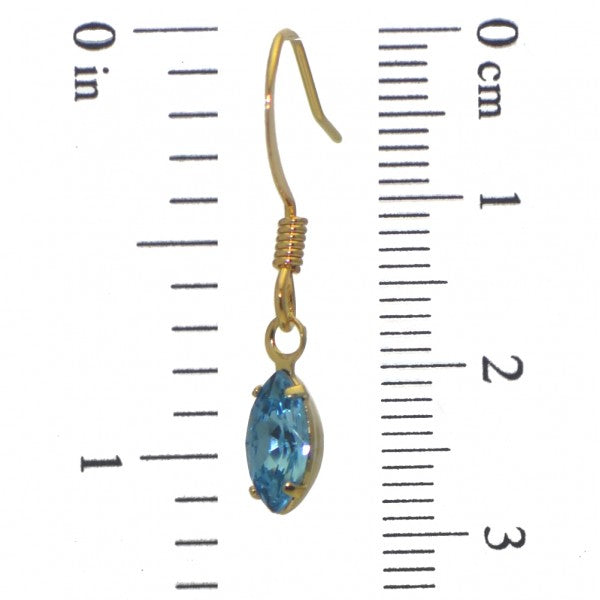 CLEMENTINE Gold Plated Aquamarine Hook Earrings