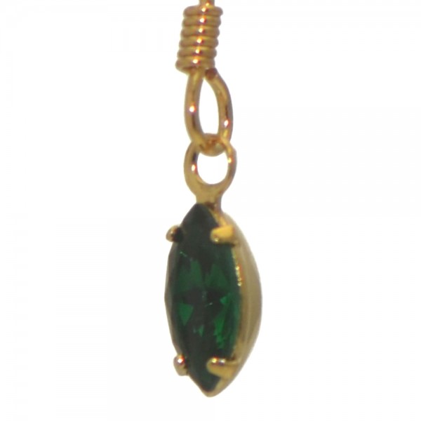 CLEMENTINE Gold Plated Emerald Crystal Hook Earrings