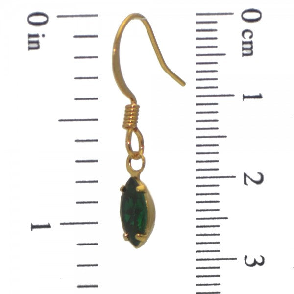 CLEMENTINE Gold Plated Emerald Crystal Hook Earrings