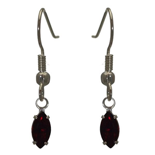 CLEMENTINE Silver Plated Siam Crystal Hook Earrings
