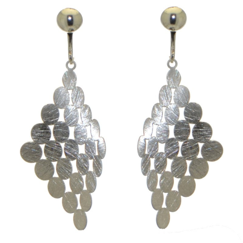 COLLIS silver plated multi disk clip on earrings