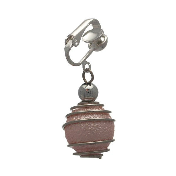 CONSOLATA Silver plated Pink Caged Ball Clip On Earrings